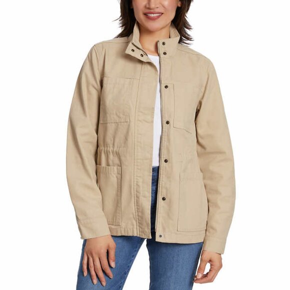 Vintage America 100% Cotton Canvas Anorak Jacket, Tan - Picture 1 of 4